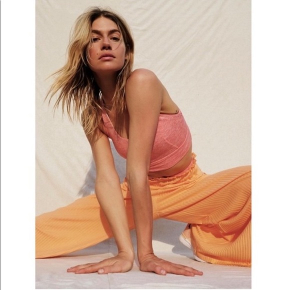 Free People Blissed Out Pants Neon Peach - Picture 6 of 6